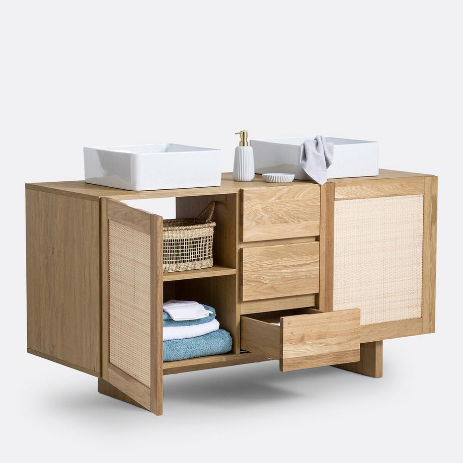 La Redoute Intérieurs Meuble double vasque cannage L145cm  