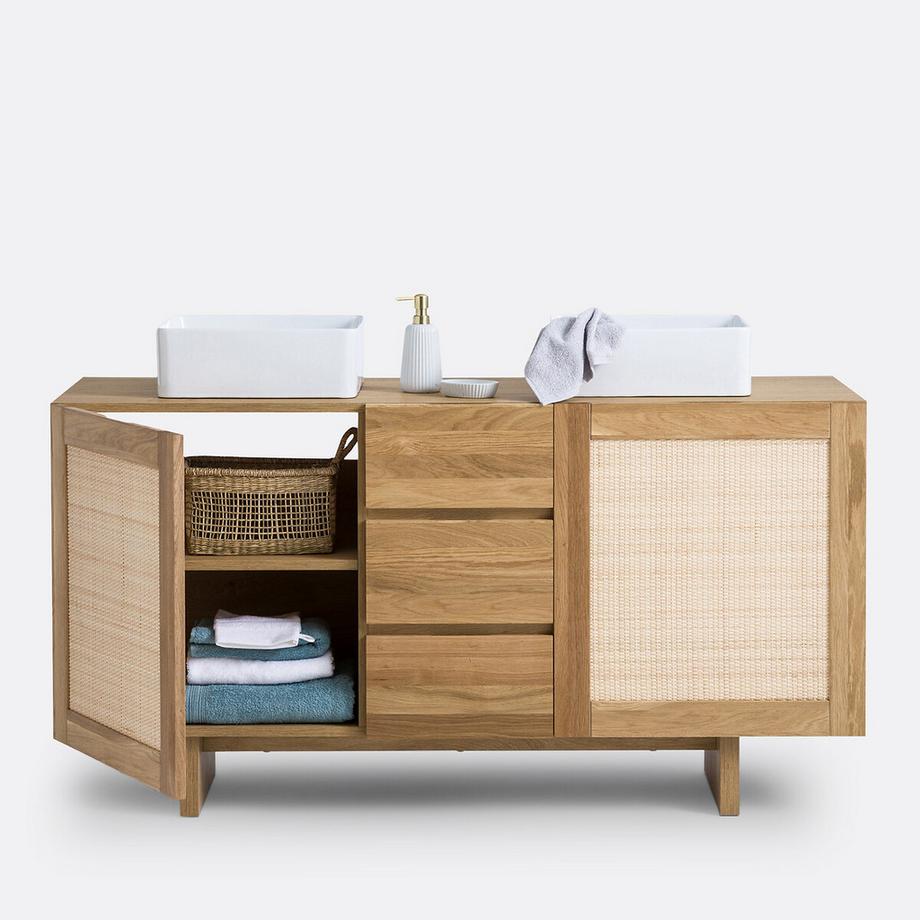 La Redoute Intérieurs Meuble double vasque cannage L145cm  