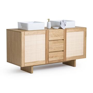 Meuble double vasque cannage L145cm