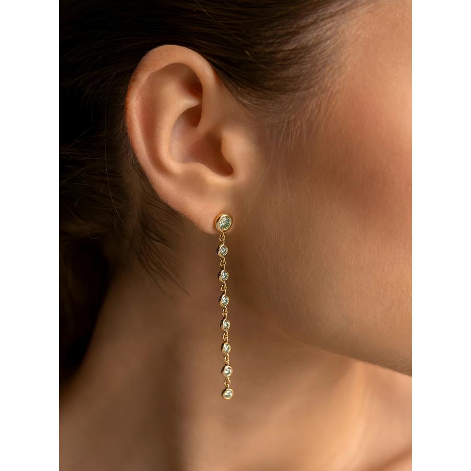 PHANTASYA  Boucles d'oreilles aves moissanite 2391 Plaqué or 