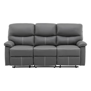 Vente-unique Relaxsofa 3-Sitzer - Kunstleder - Grau - CANBY  