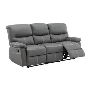 Vente-unique Relaxsofa 3-Sitzer - Kunstleder - Grau - CANBY  