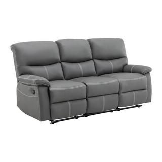 Vente-unique Relaxsofa 3-Sitzer - Kunstleder - Grau - CANBY  