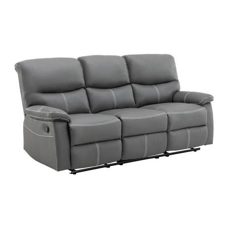 Vente-unique Relaxsofa 3-Sitzer - Kunstleder - Grau - CANBY  