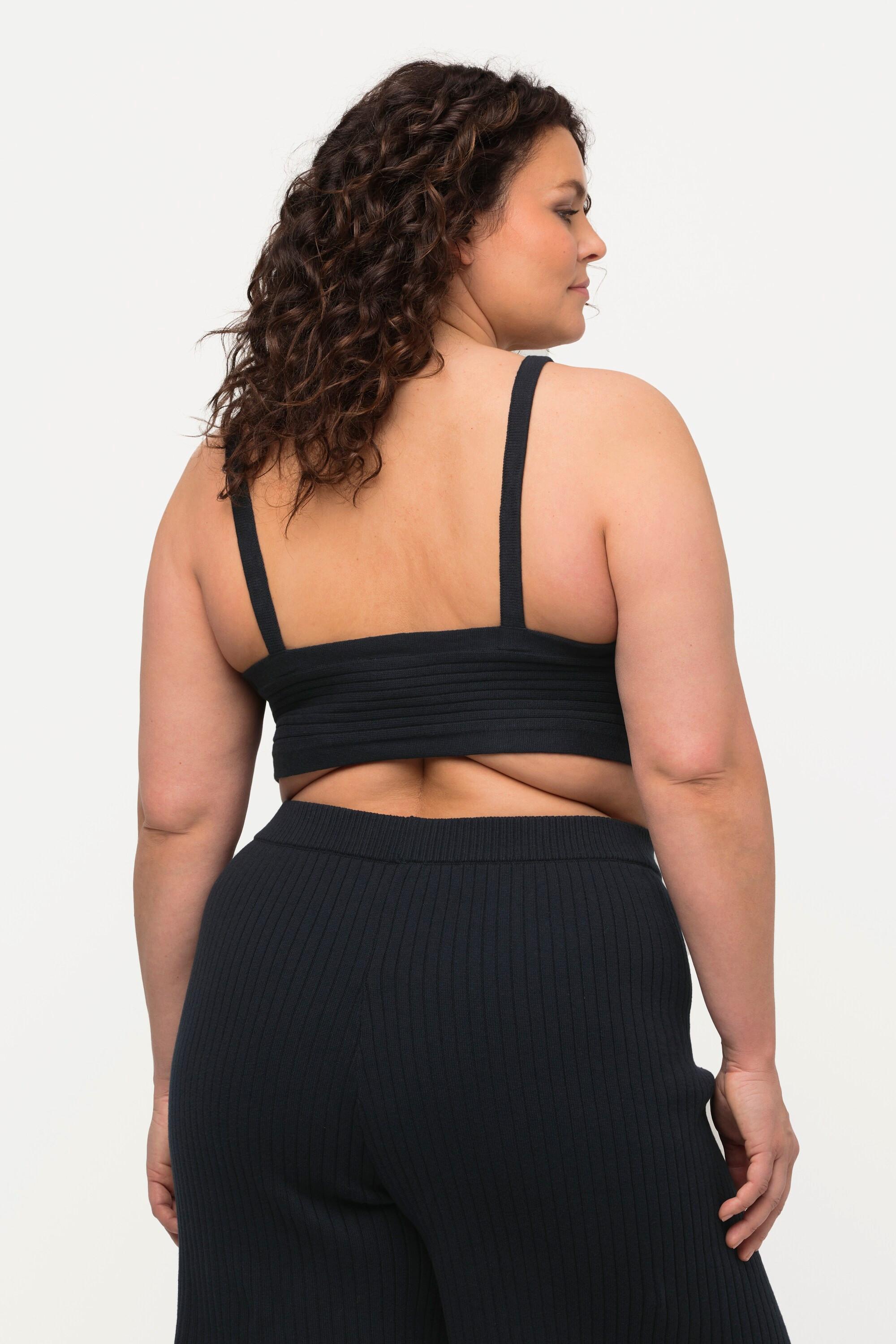 Ulla Popken Rippstrick V-Ausschnitt BH-Top  