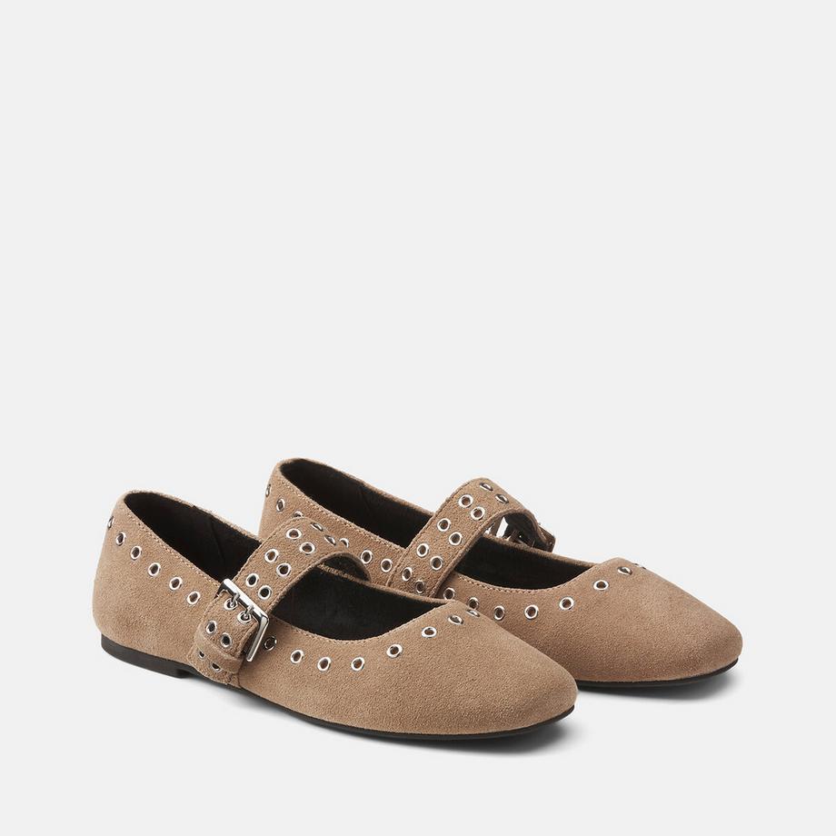 Baby-Ballerinas aus Leder mit Ösen