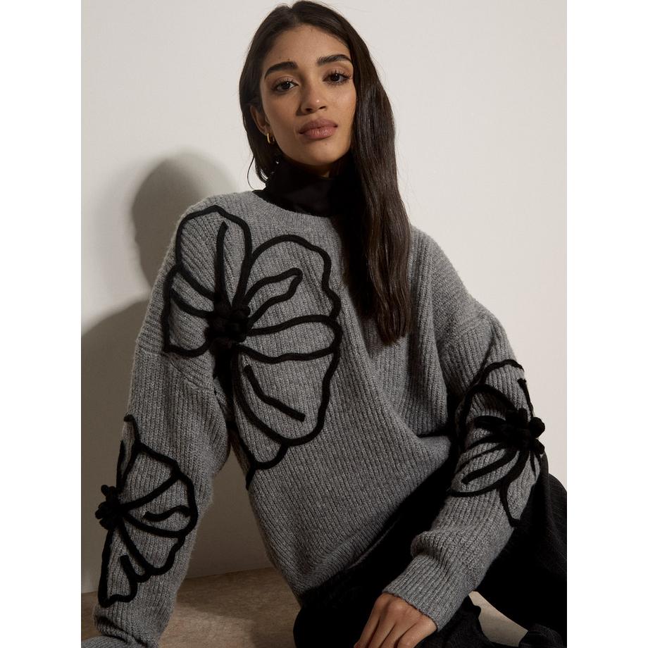 Pull brodé de fleurs Cornelli
