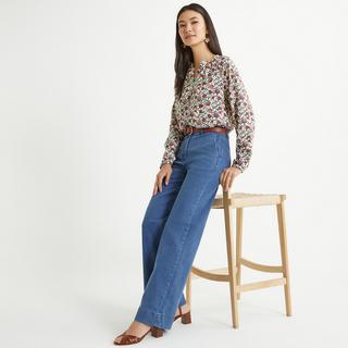 La Redoute Collections  Langärmelige Bluse mit Blumenmuster & rundem Ausschnitt 