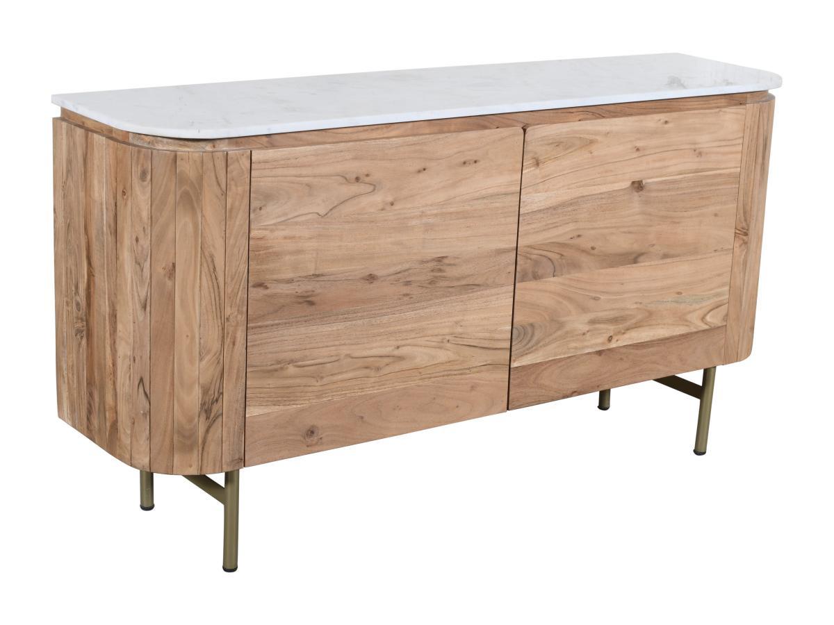 Maison Céphy  Credenza con 2 ante in Legno d'acacia e Marmo Naturale e Bianco  - BIRUNA della Maison Céphy 