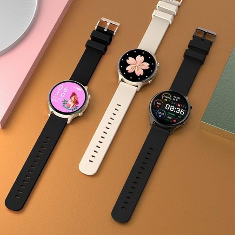 Karen M  Smartwatch Karen M DS30 (1,28 pollici), cavo di ricarica incluso, quadrante regolabile individualmente, sensore di frequenza cardiaca 
