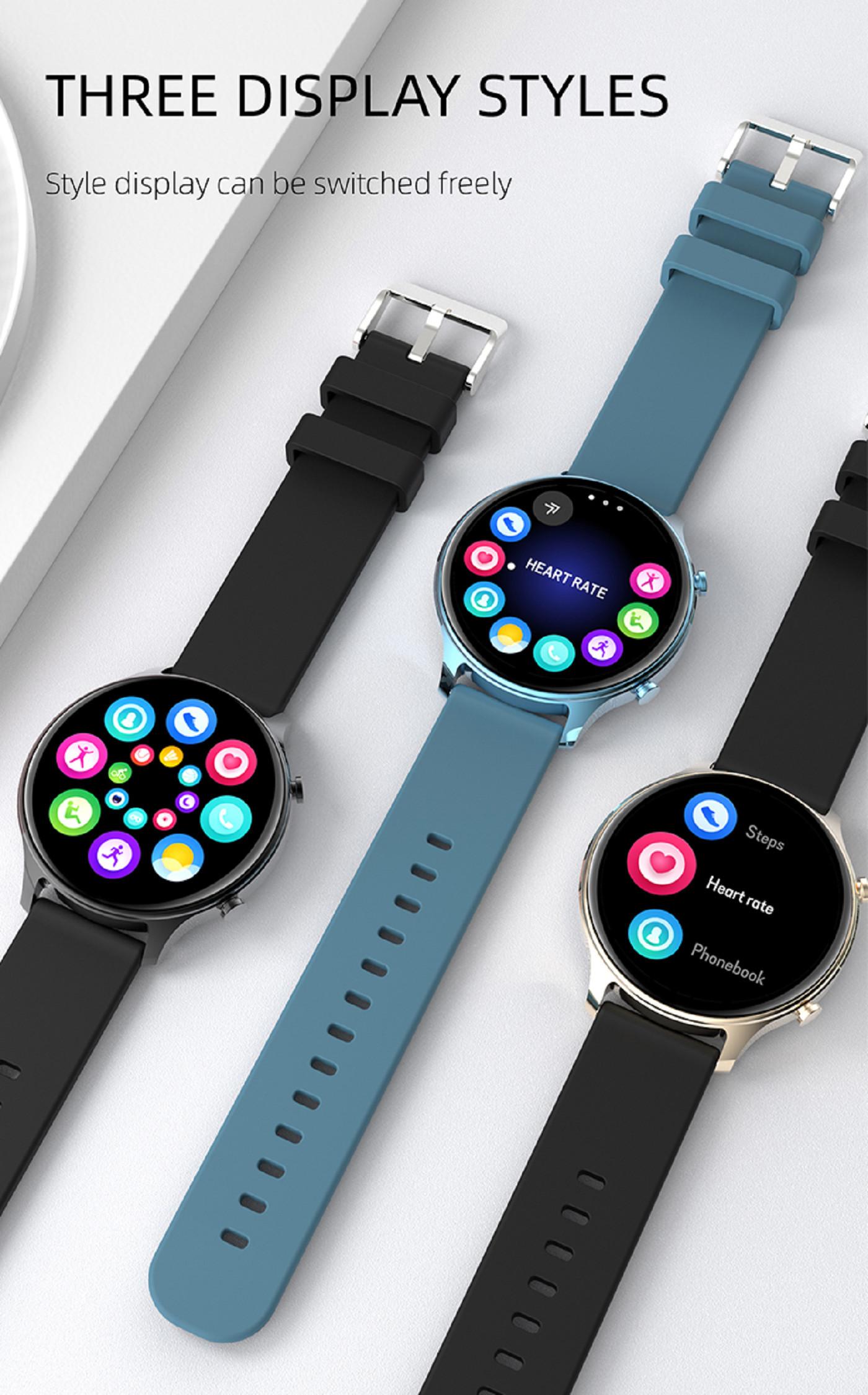 Karen M  Smartwatch Karen M DS30 (1,28 pollici), cavo di ricarica incluso, quadrante regolabile individualmente, sensore di frequenza cardiaca 