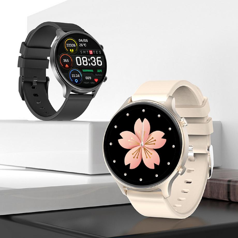 Karen M  Smartwatch Karen M DS30 (1,28 pollici), cavo di ricarica incluso, quadrante regolabile individualmente, sensore di frequenza cardiaca 