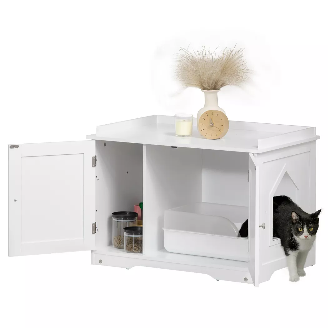 PawHut - Litière, One Size, Blanc