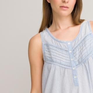 La Redoute Collections  Chemise de nuit plumetis sans manches en coton bio 