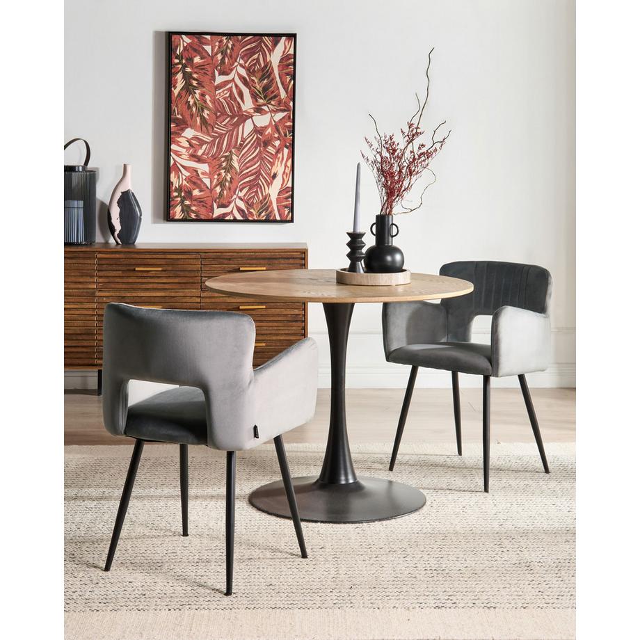 Beliani Esszimmerstuhl 2er Set aus Samtstoff Minimalistisch SANILAC  