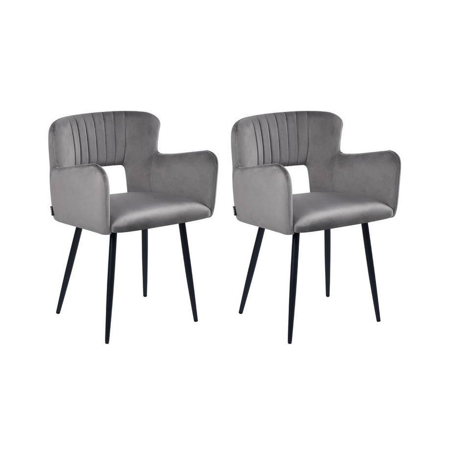 Lot de 2 chaises de salle à manger en Velours Minimaliste SANILAC