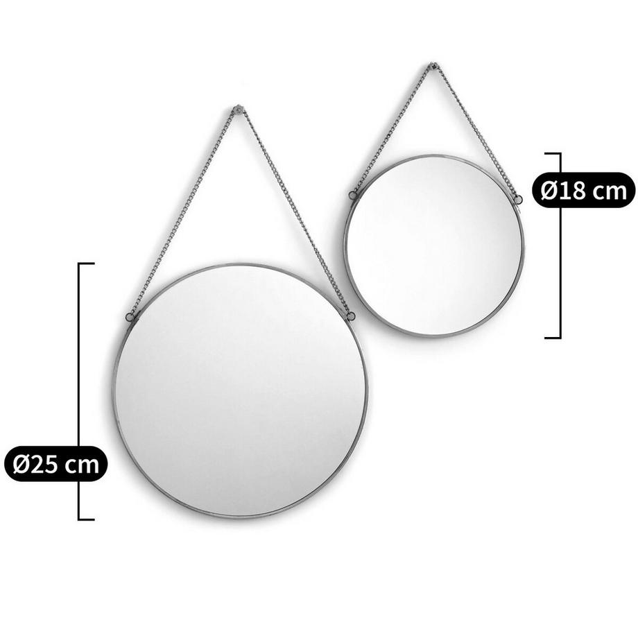 La Redoute Intérieurs Lot de 2 miroirs ronds laiton ou noir  