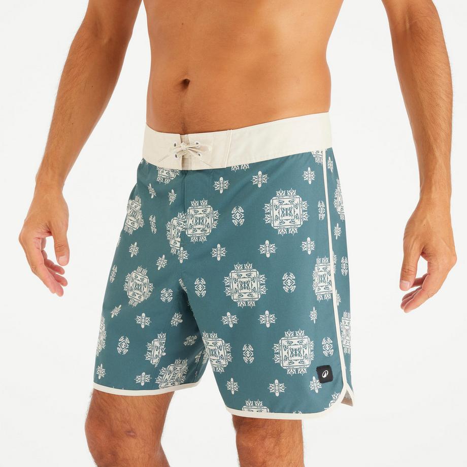 Boardshort - Men’s Boardshorts Surf 500 18" Long - Hyperdrama Granite green