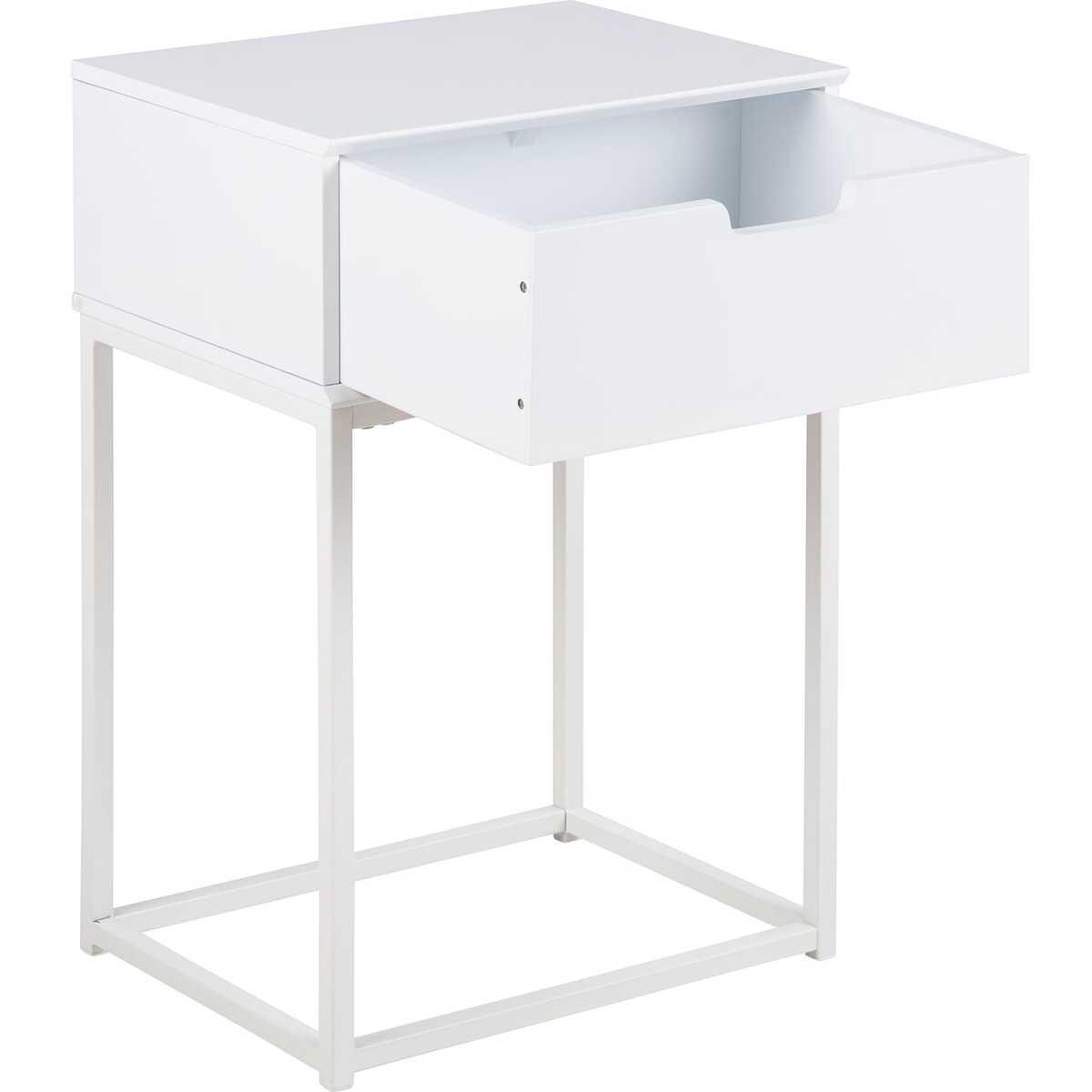 mutoni Table de nuit Myrta bois blanc  