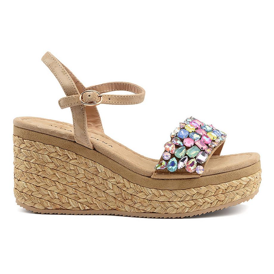 Alma En Pena 1352 Sandali con Zeppa e Plateau Impreziositi  