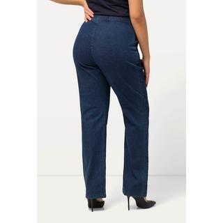 Ulla Popken  Jeans modello Mandy con taglio della gamba dritto e cintura elastica 