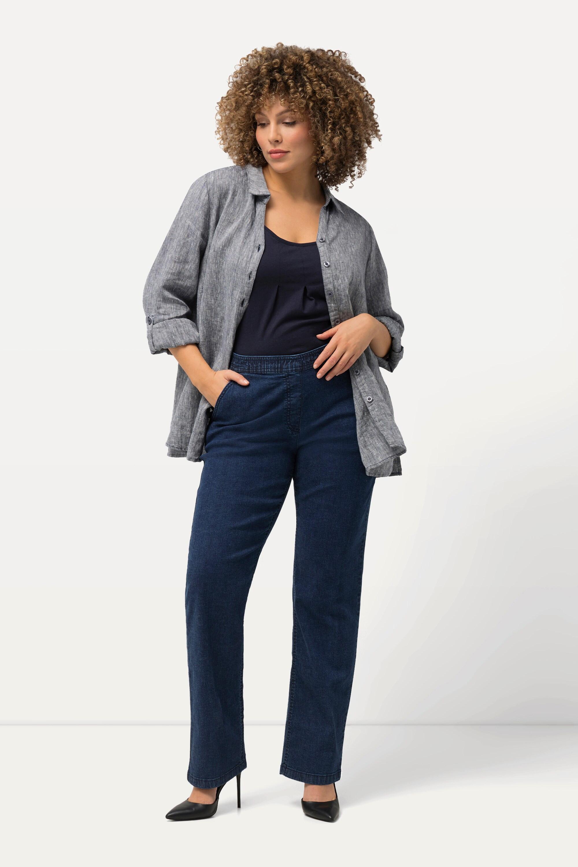 Ulla Popken Mandy Straight Leg Jeans Elastikbund  