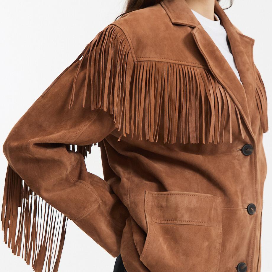 La Redoute Collections Gerade geschnittene Jacke mit Fransen  