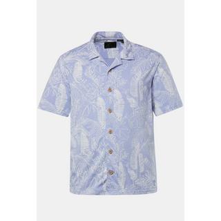 JP1880  Chemise manches courtes, col cubain et imprimé à fleurs, coupe «&nbsp;flottante&nbsp;» - jusqu'au 8&nbsp;XL 