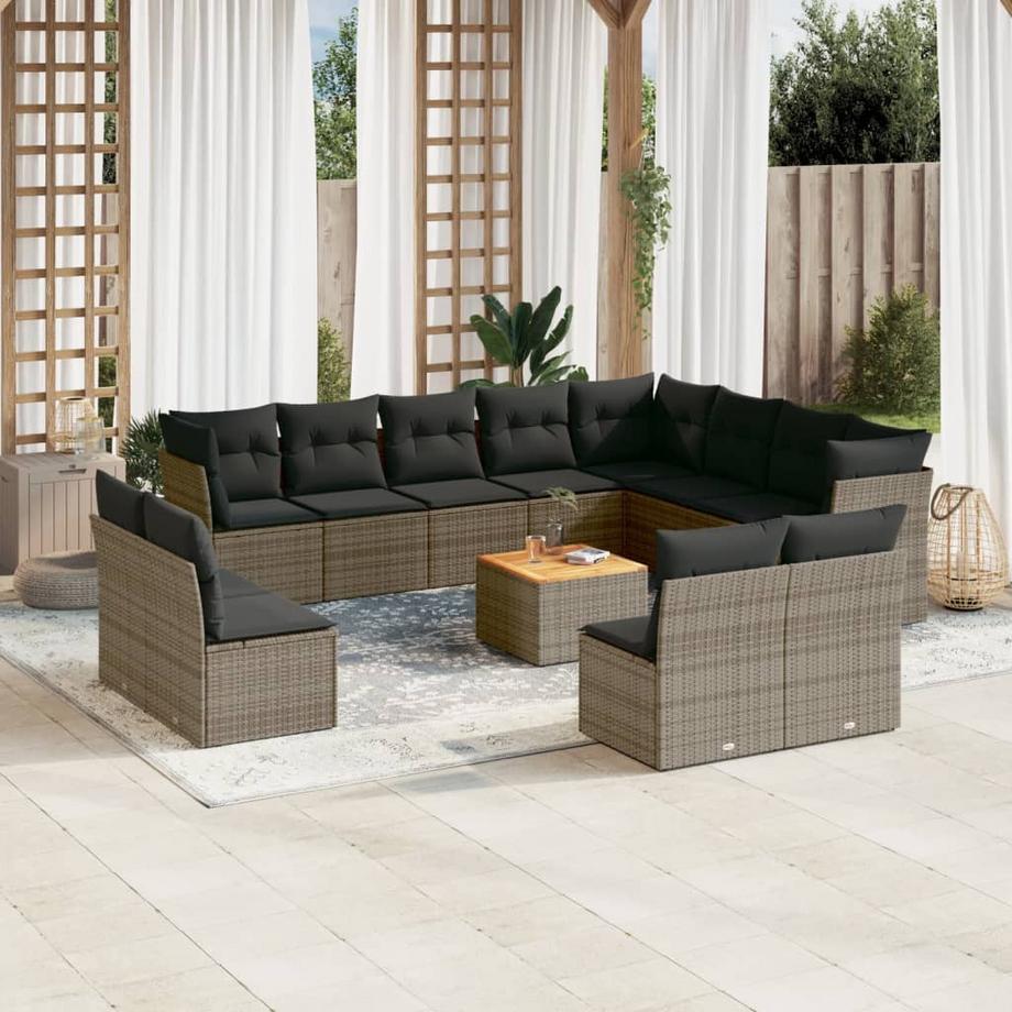 VidaXL set divano da giardino Polirattan  