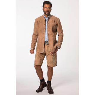 JP1880  Lederhosen in tradizionale stile Tracht in pelle di capra con ricami tradizionali e cintura di pelle in omaggio 