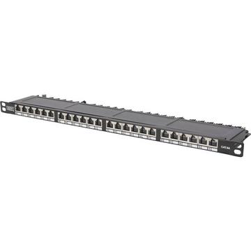 24 Porte Patchpanel di rete 483 mm (19) CAT 6 0.5 U pronto all'uso