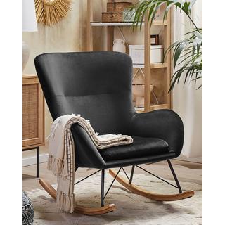 Beliani Fauteuil à bascule en Velours Glamour ELLAN  