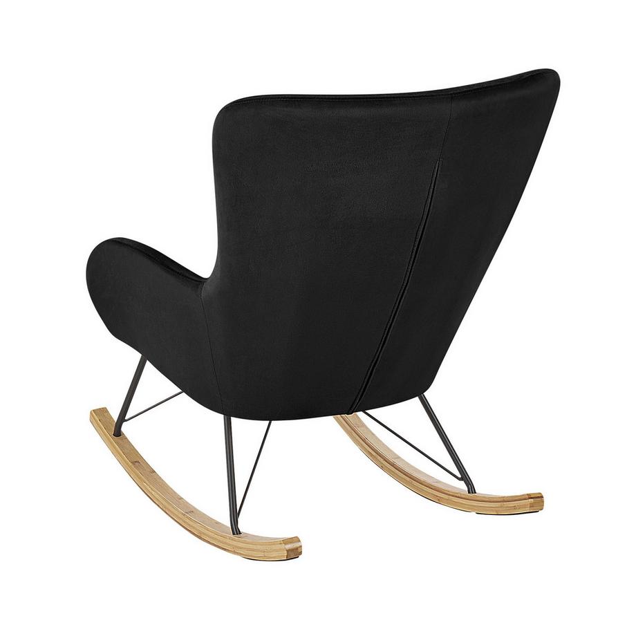 Beliani Fauteuil à bascule en Velours Glamour ELLAN  