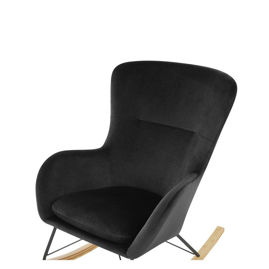Beliani Fauteuil à bascule en Velours Glamour ELLAN  