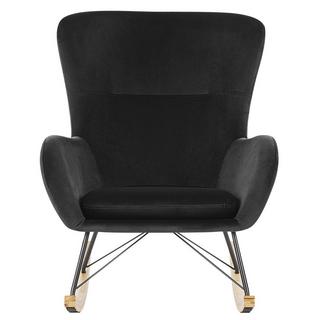 Beliani Fauteuil à bascule en Velours Glamour ELLAN  