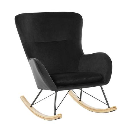 Beliani Fauteuil à bascule en Velours Glamour ELLAN  