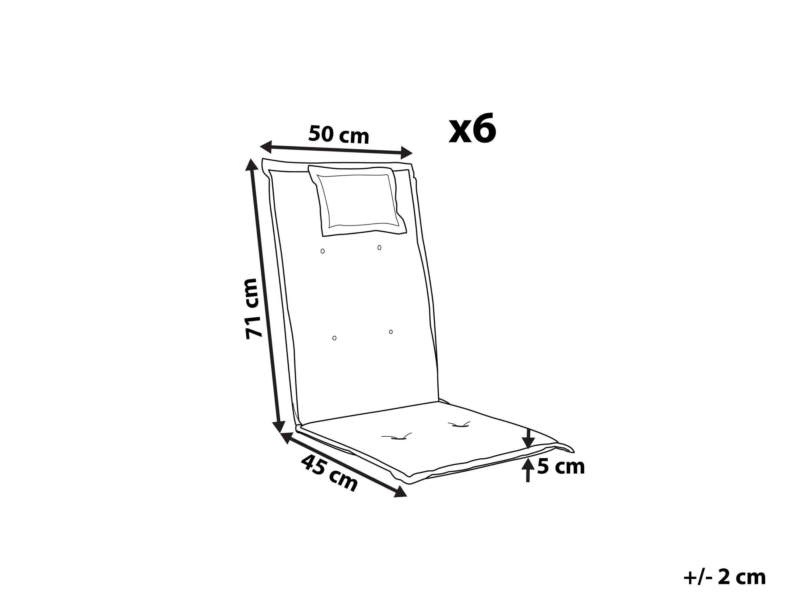 Beliani Set di 6 Cuscini Schiena/Seduta en Poliestere Scandinavo JAVA/AMANTEA  
