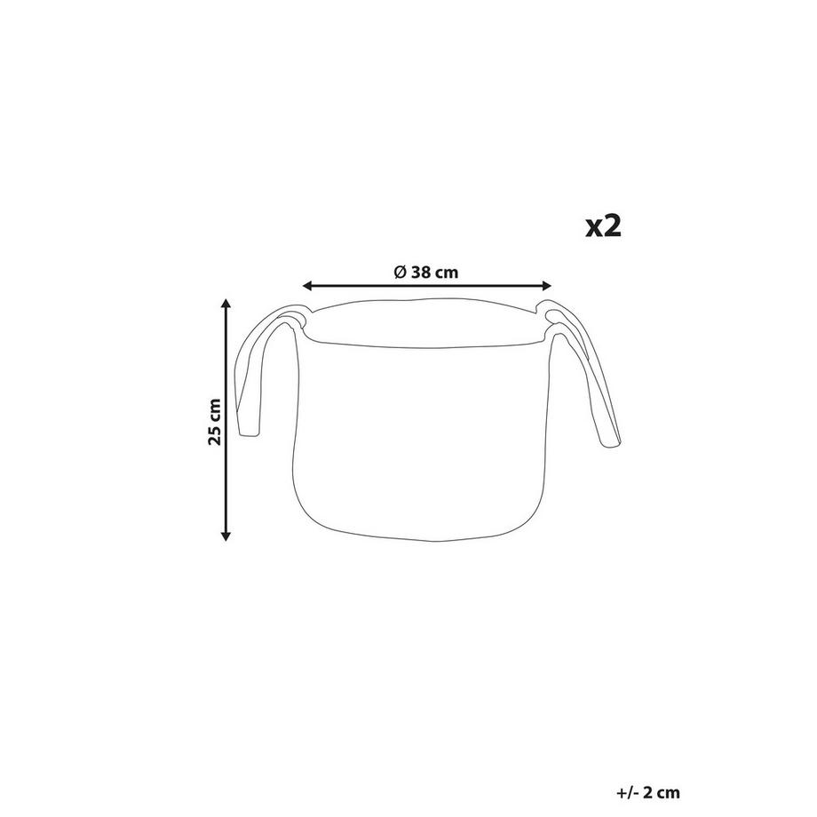 Beliani Aufbewahrungskorb 2er Set aus Jute Boho KORNAK  