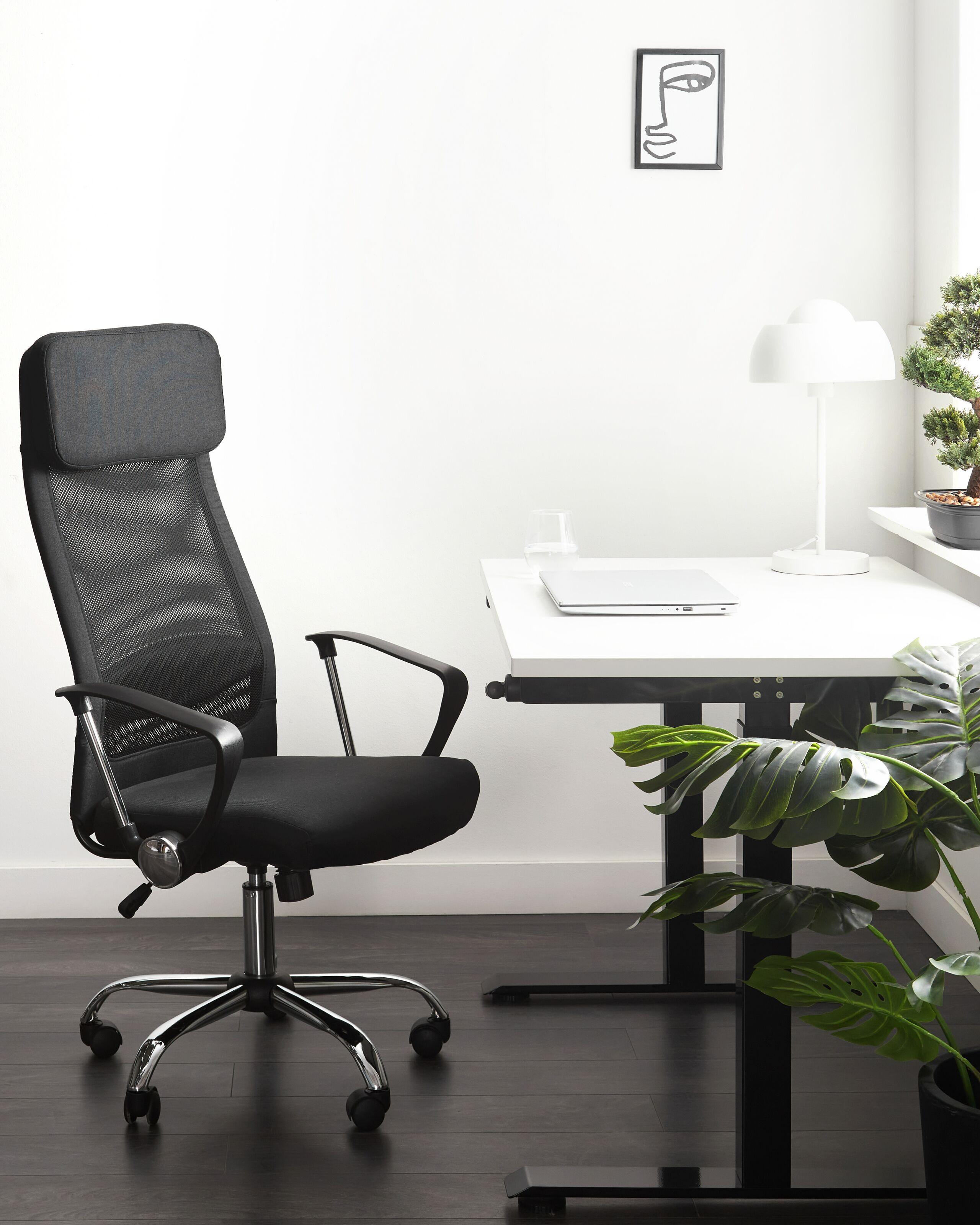 Beliani Chaise de bureau en Lin Moderne PIONEER II  