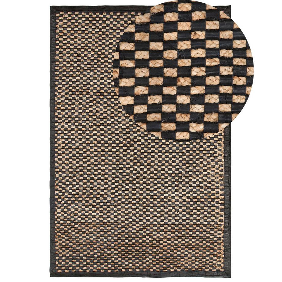 Beliani Tapis en Cuir Boho GERCE  