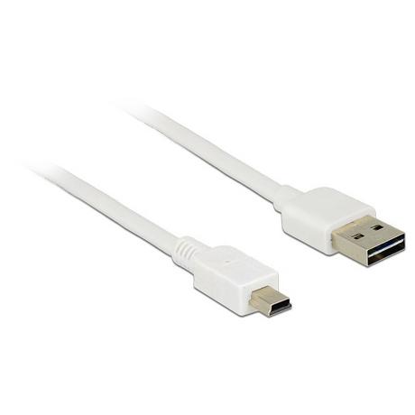 DeLock  3m, USB2.0-A/USB2.0 Mini-B USB Kabel USB A Mini-USB B Weiß 