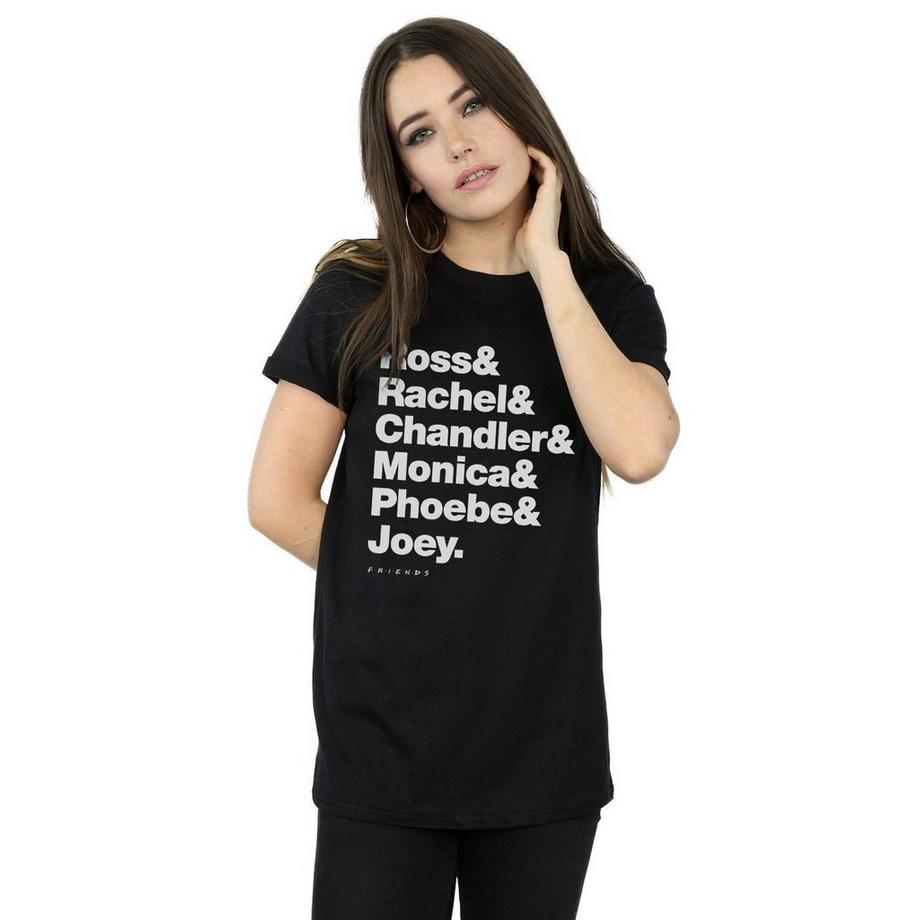 Friends Character Names Bedrucktes T-Shirt  