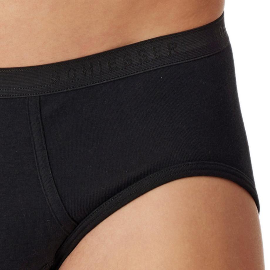 Schiesser Original Classics Slips Sport à Fines Côtes avec Braguette Lot de 4  