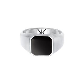 Kuzzoi  Bague Bague Homme En Émail Noir Tendance De Base 