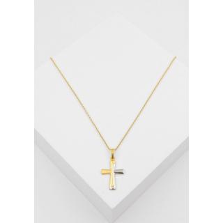 MUAU Schmuck  Anhänger Kreuz Gelbgold 750, 23x13mm 