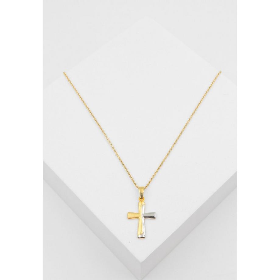 MUAU Schmuck  Pendentif croix or jaune 750, 23x13mm 