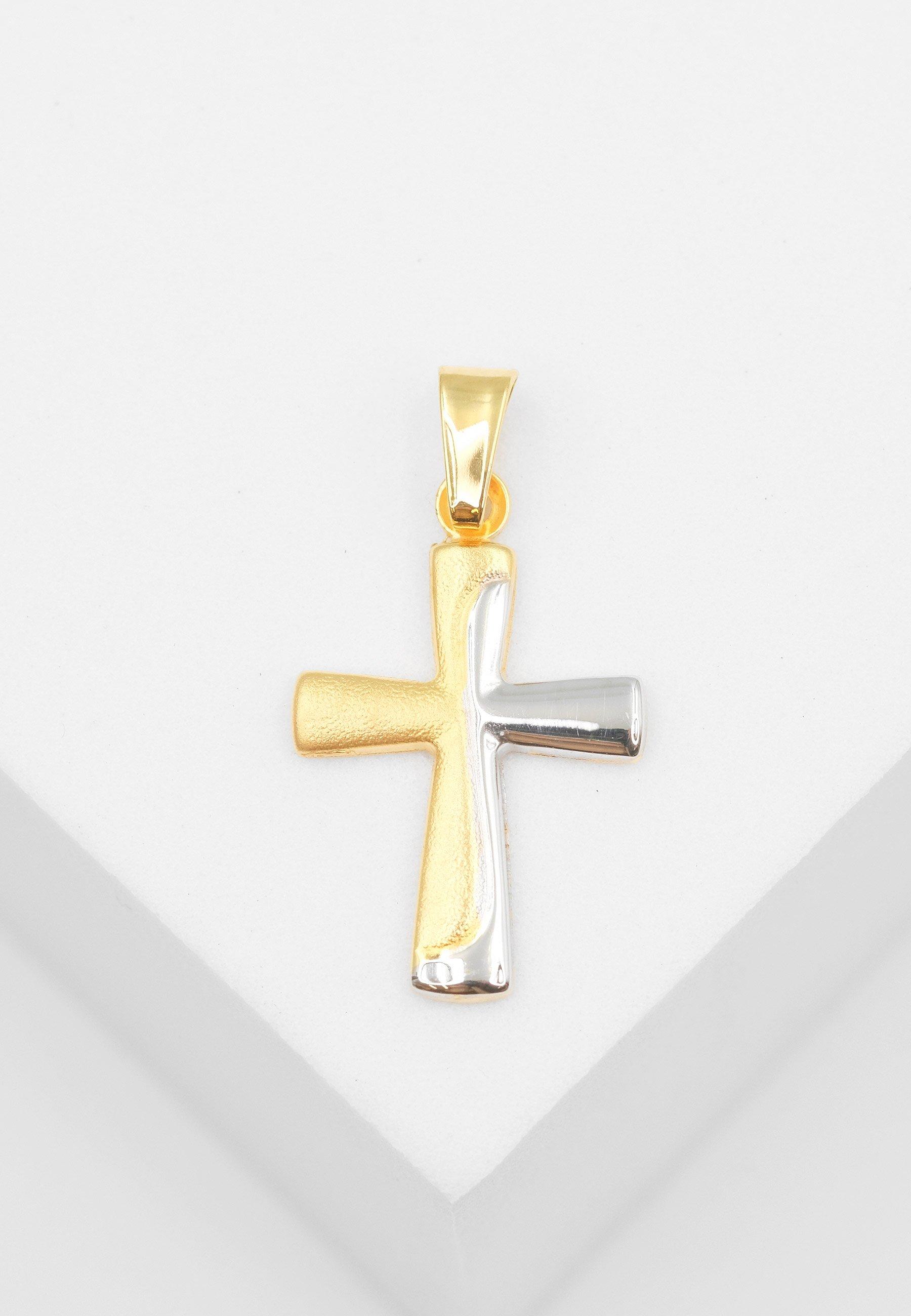 MUAU Schmuck  Anhänger Kreuz Gelbgold 750, 23x13mm 