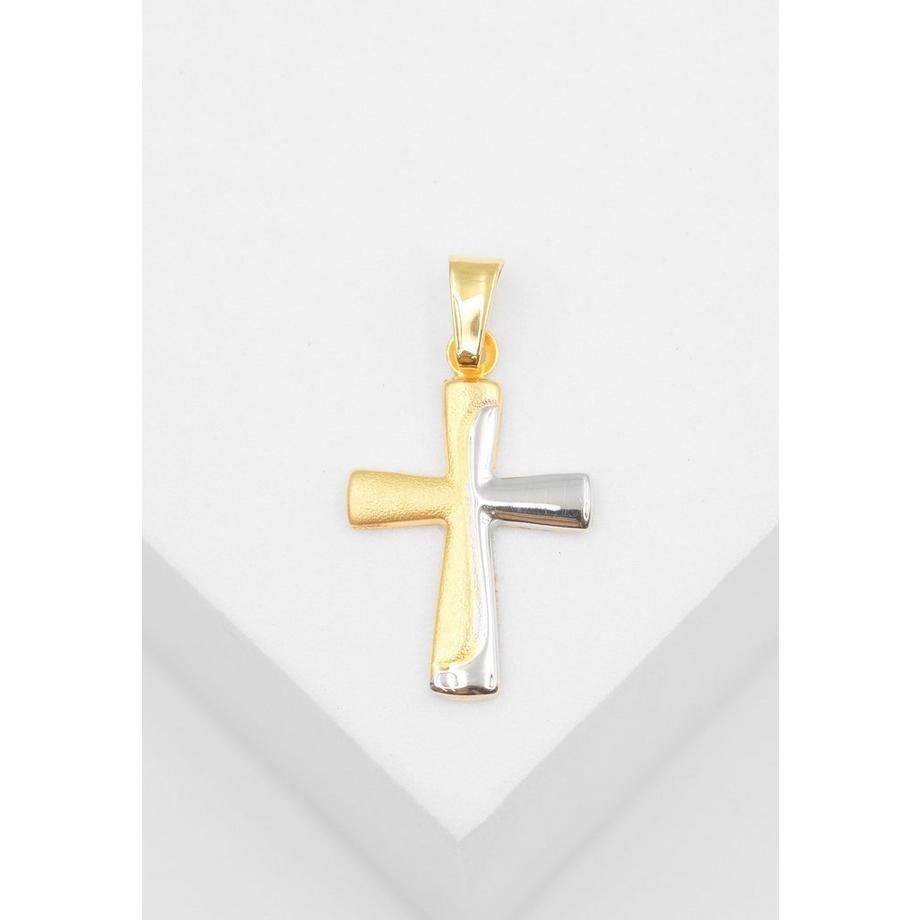 MUAU Schmuck  Pendentif croix or jaune 750, 23x13mm 