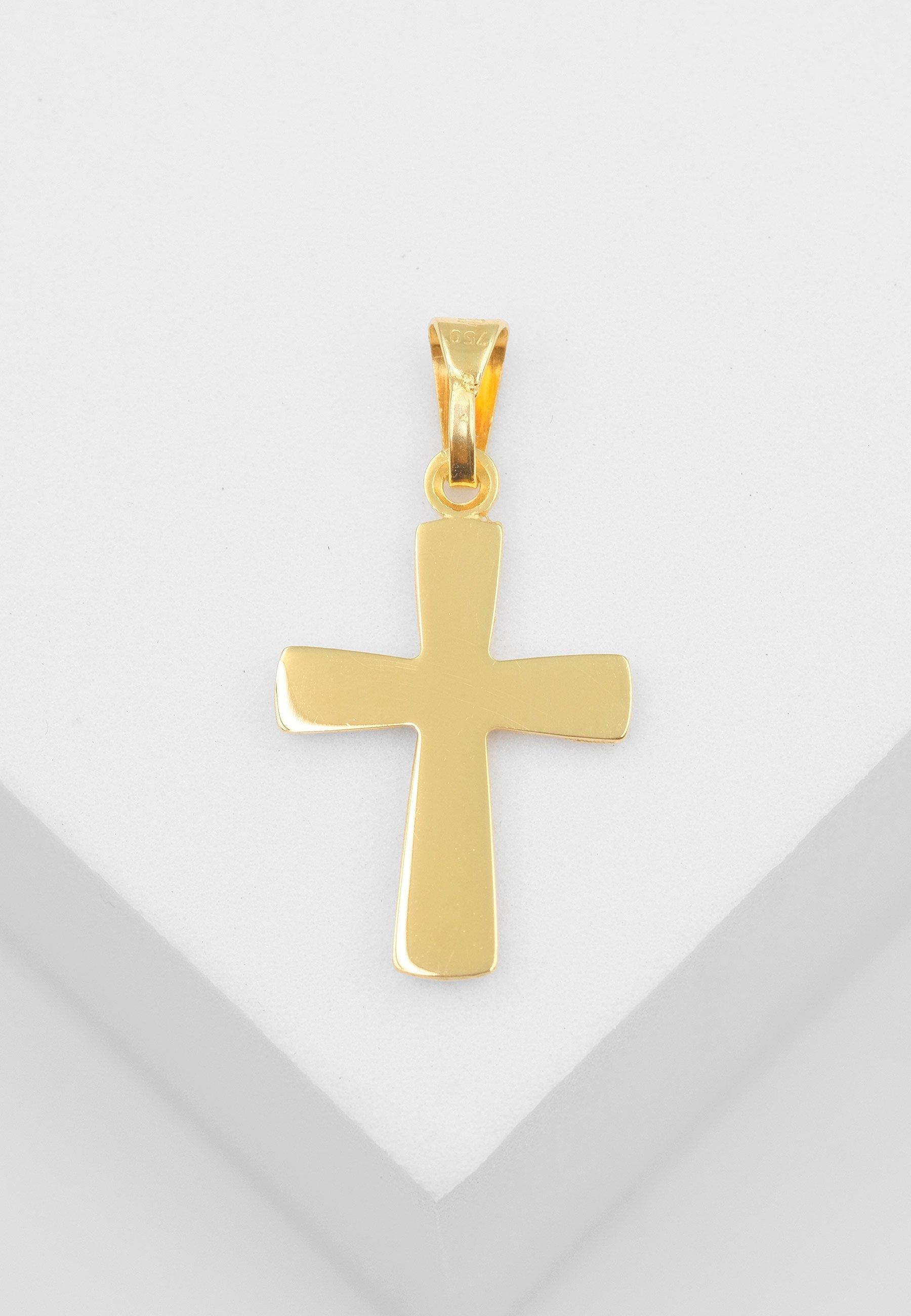 MUAU Schmuck  Anhänger Kreuz Gelbgold 750, 23x13mm 