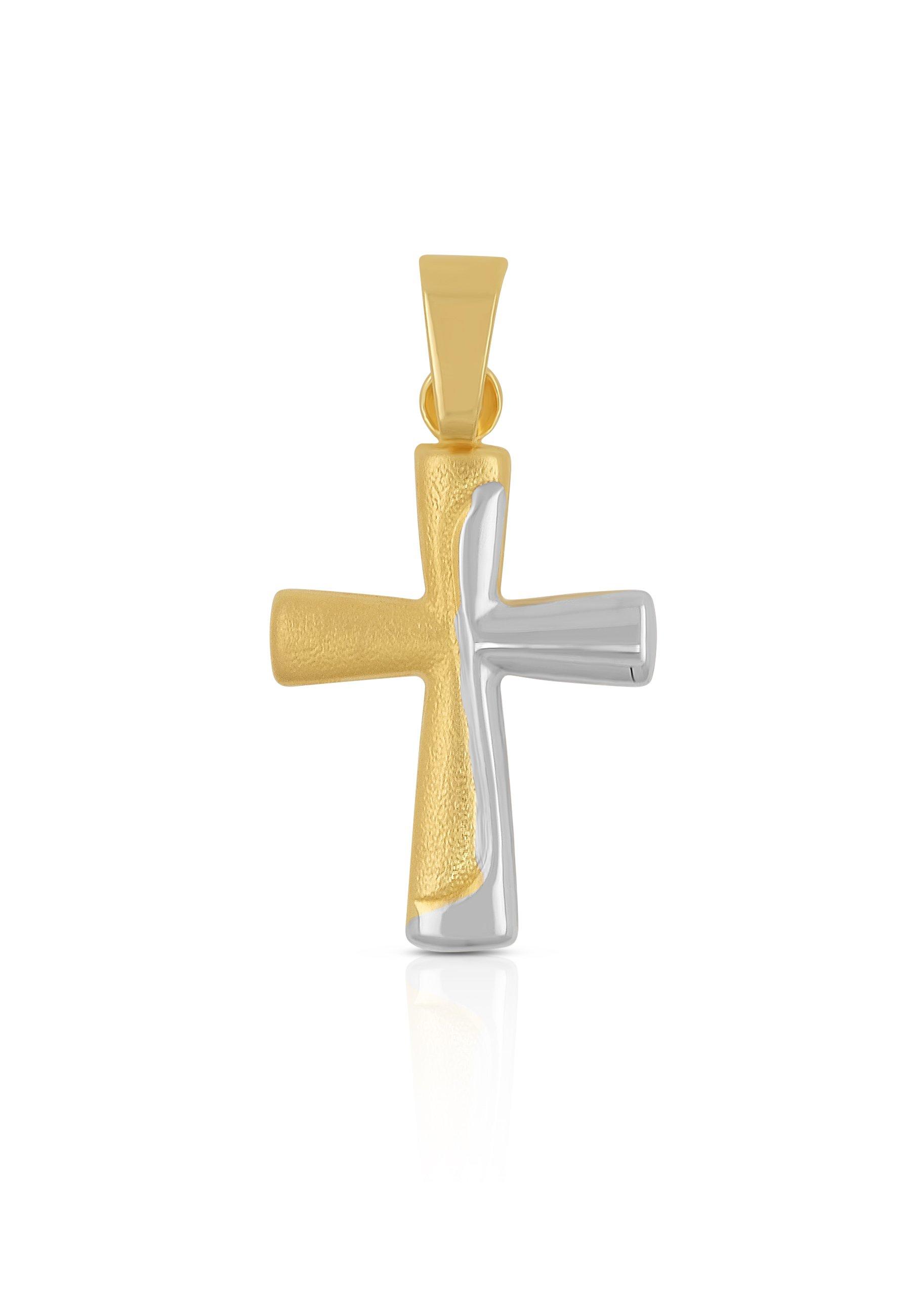 MUAU Schmuck  Anhänger Kreuz Gelbgold 750, 23x13mm 